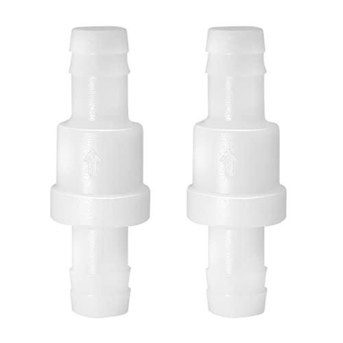 Litoexpe 1/2" One Way Inline Check Valve, Non Return Ozone Resistance PVDF Plastic One-Way Fuel Oil Water Gas Pump Air Check Valve, Pack of 2 - Image 1