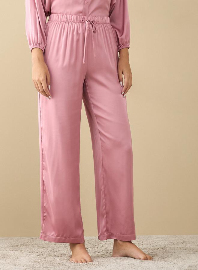 سبلاش فيڤ طقم بنطلون بيجاما وقميص سادة بأكمام طويلة - Image 3