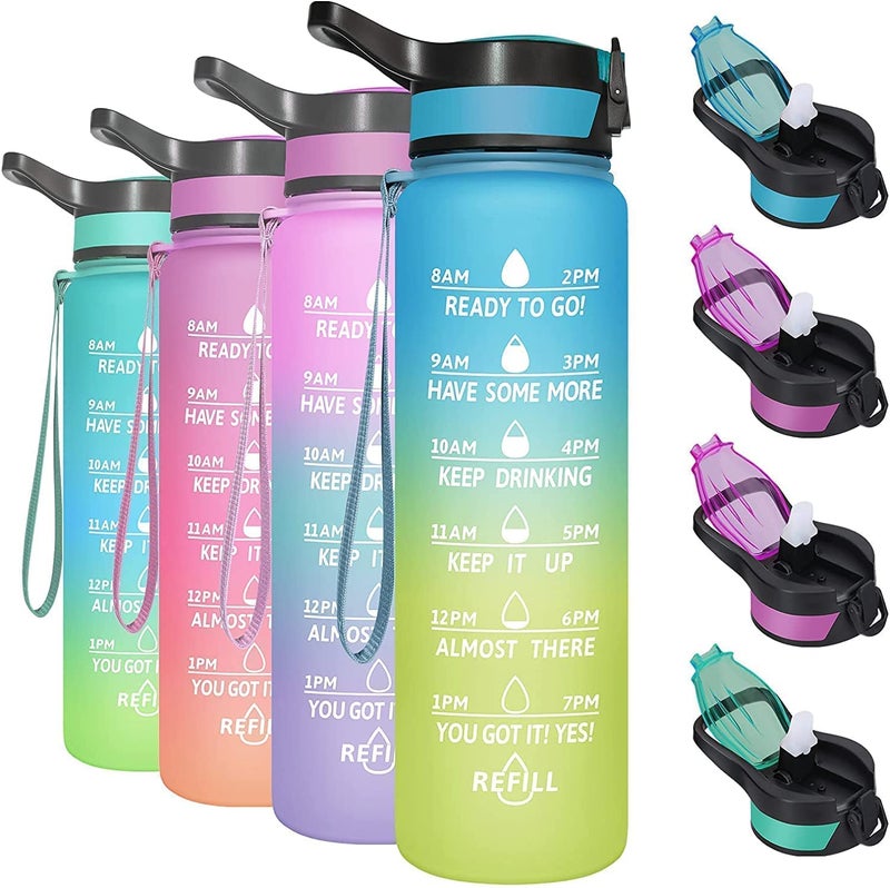 Episkey Unbreakable Water Bottle with Motivational Time Marker Sipper Bottle with Straw Water Bottle for Gym Office Mobile app with Drinking Water Reminder - Image 1