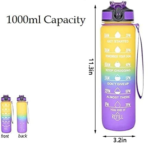 Episkey Unbreakable Water Bottle with Motivational Time Marker Sipper Bottle with Straw Water Bottle for Gym Office Mobile app with Drinking Water Reminder - Image 5