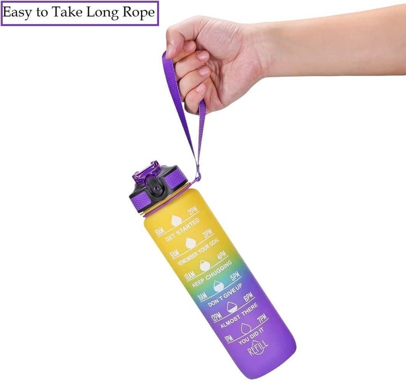 Episkey Unbreakable Water Bottle with Motivational Time Marker Sipper Bottle with Straw Water Bottle for Gym Office Mobile app with Drinking Water Reminder - Image 2