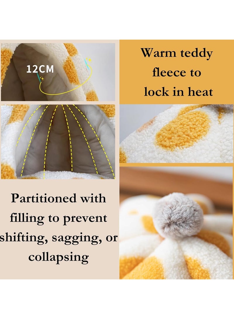 عام سرير القطط بنقاط بولكا، مغارة مريحة دافئة نصف مغلقة، منزل لطيف ومريح للقطط الصغيرة الداخلية - Image 4