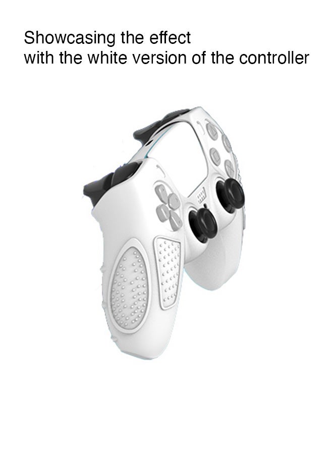 Soft Silicone Protective Cover Skin Case for PS5 Controller, 2 Pack, Anti-Slip, with 16 Raised Thumb Grip Caps, Black & Clear - Image 4