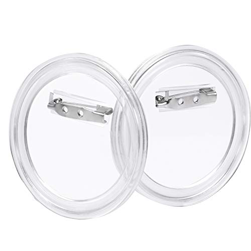 Aboat 25 Sets Design a Button Clear Acrylic Button Badges Kit with Pins for DIY Crafts and Craft Activities (2.36 Inch) - Image 1