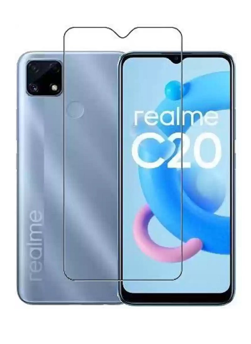 Tempered Glass Screen Protector Clear Designed For Realme C20  Full Screen Coverage And Bubble Free - Image 1