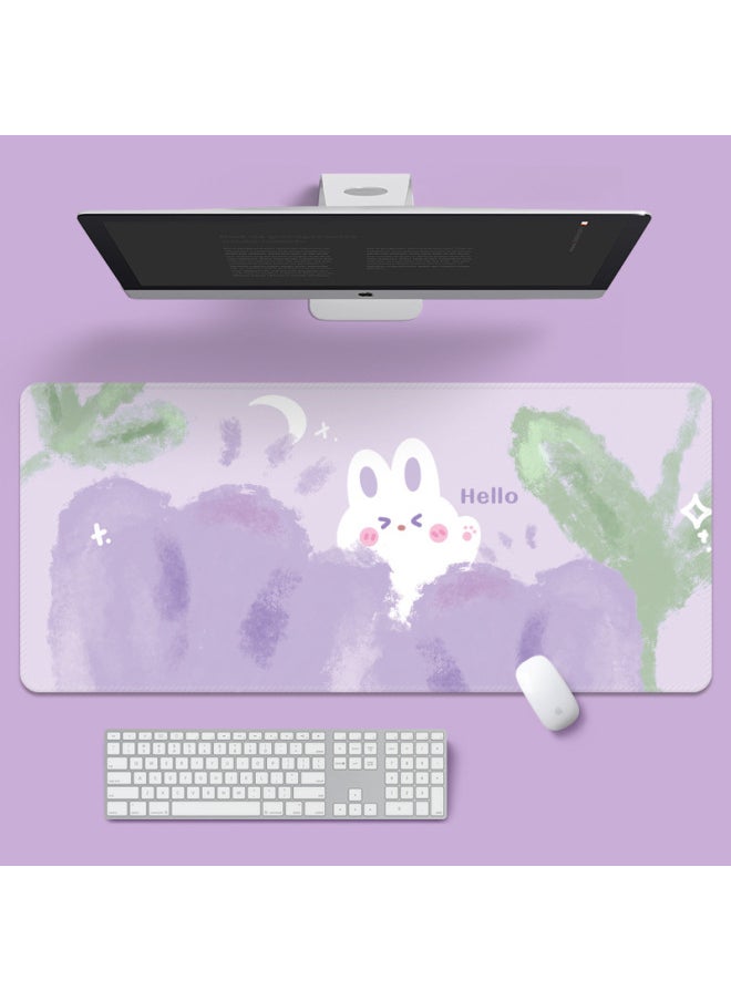 Generic - Small Free Child Cute Cartoon Table Pad Oversized Computer Keyboard Mouse Pad Girls Desktop Learning Office High Color Value-Color:900*400*2mm-Pattern:TU-Pumpkin Bunny Bear - Image 1