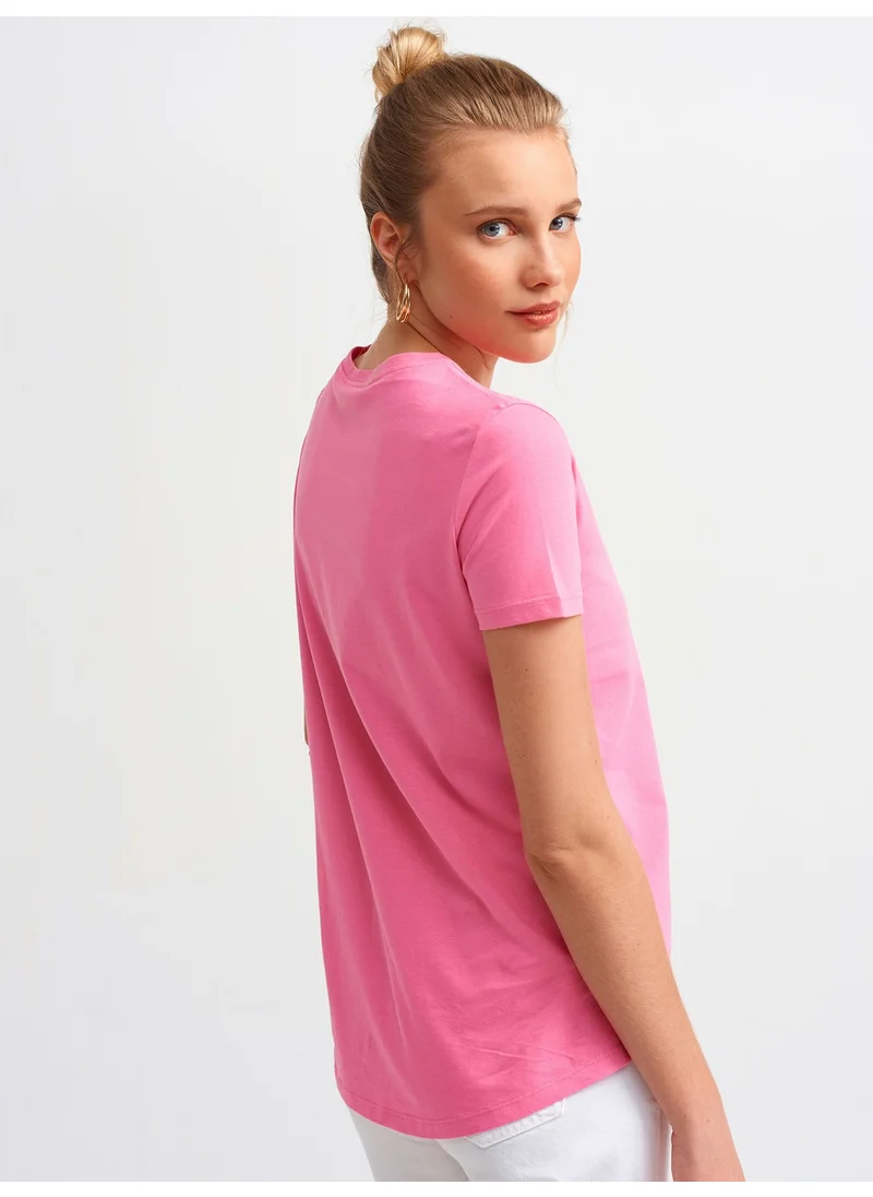 ديلفين 3471 Crew Neck Basic T-Shirt-Fuchsia