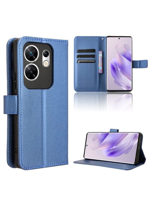 Case Cover For Infinix Zero 30 4G Diamond Texture Leather Phone Case Blue
