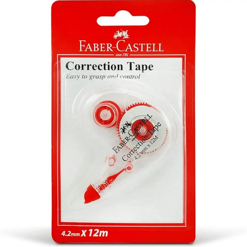 Faber Castell Correction Tape Easy To Grasp And Control Blister Pack- 4.2mmX12mtr