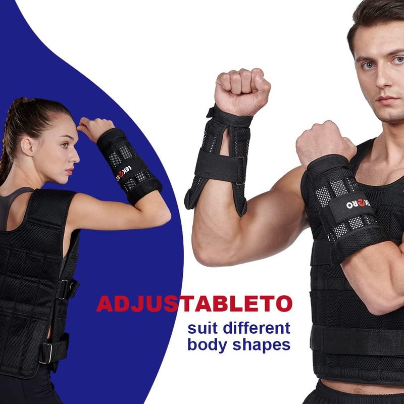 LEKÄRO Adjustable Wrist Ankle Weights with Removable Steel Bars, 1 Pair Arm Leg Weights for Men Women, No Sand Leakage, for Walking Jogging Yoga Fitness - Image 3