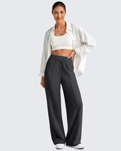 G4Free Lightweight Travel Pants Women Petite Wide Leg Pants Casual Summer Stretchy Pull On Elastic Waist Pants (Black,M,27") - Image 2