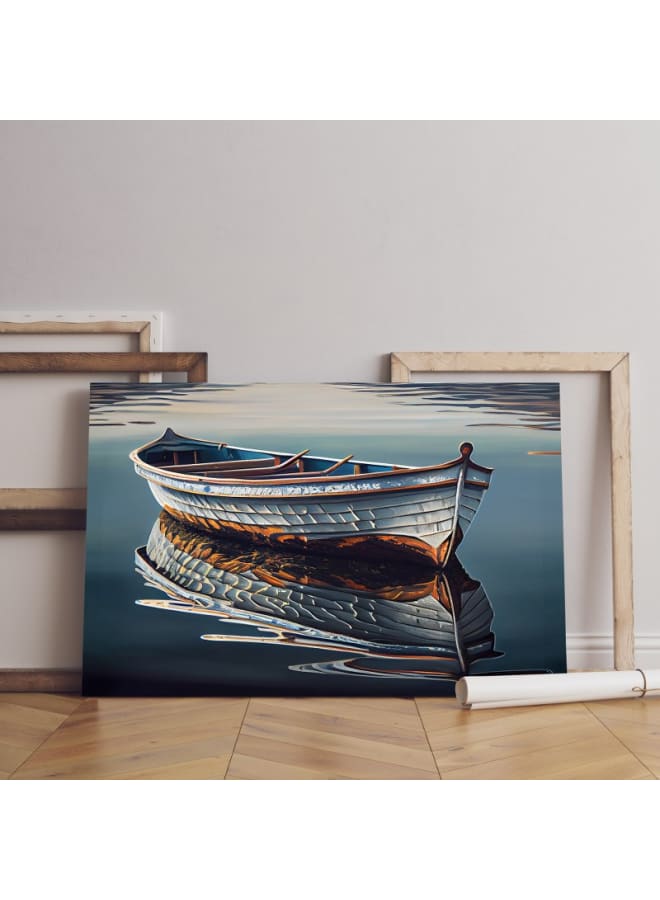 Home Gallery Nautical vessel reflects peaceful autumn landscape Printed canvas wall art 120x80 - Image 3