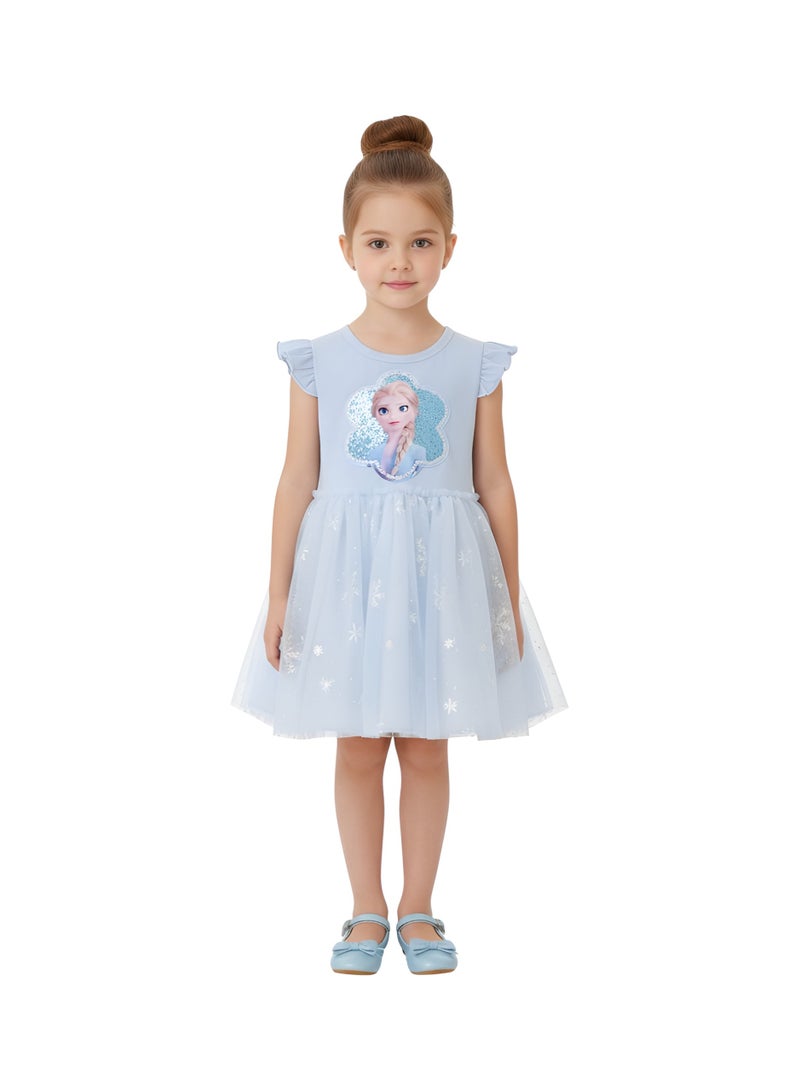 بيداني Elsa and Anna Blue Frost Dress - Image 4