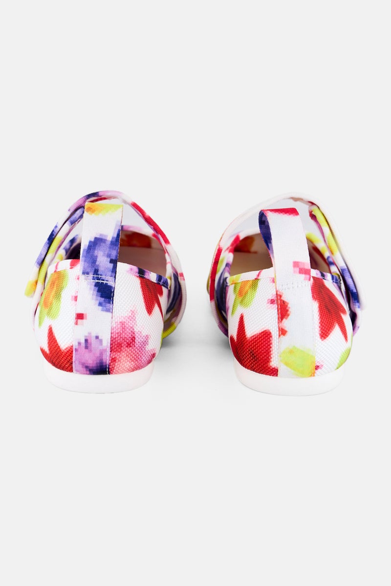CHARLES & KEITH Women Floral Pattern Mary Janes Velcro Closure Flats, Multicolor  - Image 2