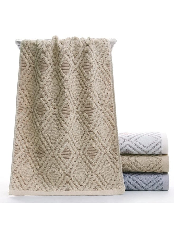 Pidada Hand Towels Set of 2 Diamond Pattern 100% Cotton Absorbent Soft Decorative Towel for Bathroom (Brown) - Image 5