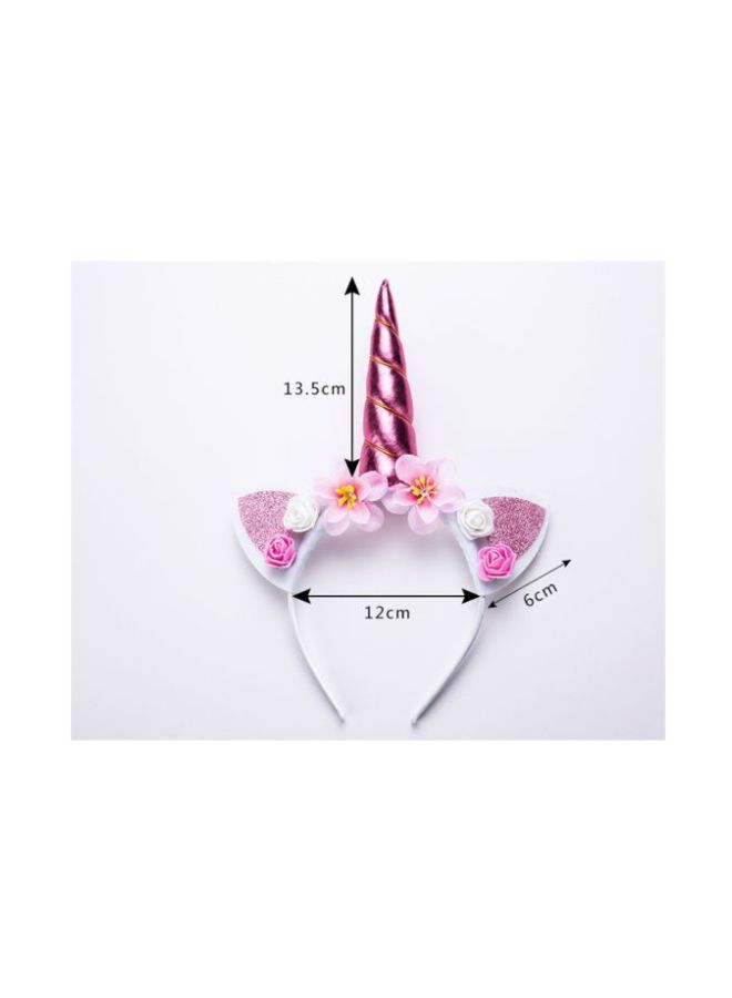 NIBEMINENT Unicorn Cat Ear Headband Pink/White - Image 2