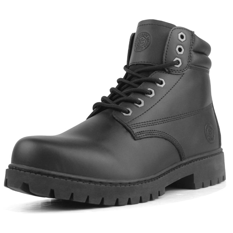 Jacata Men's Water Resistant Leather Work Boot Rubber Sole Construction Oil Resistant Utility Industrial Boots (Black Size 11) - Image 1