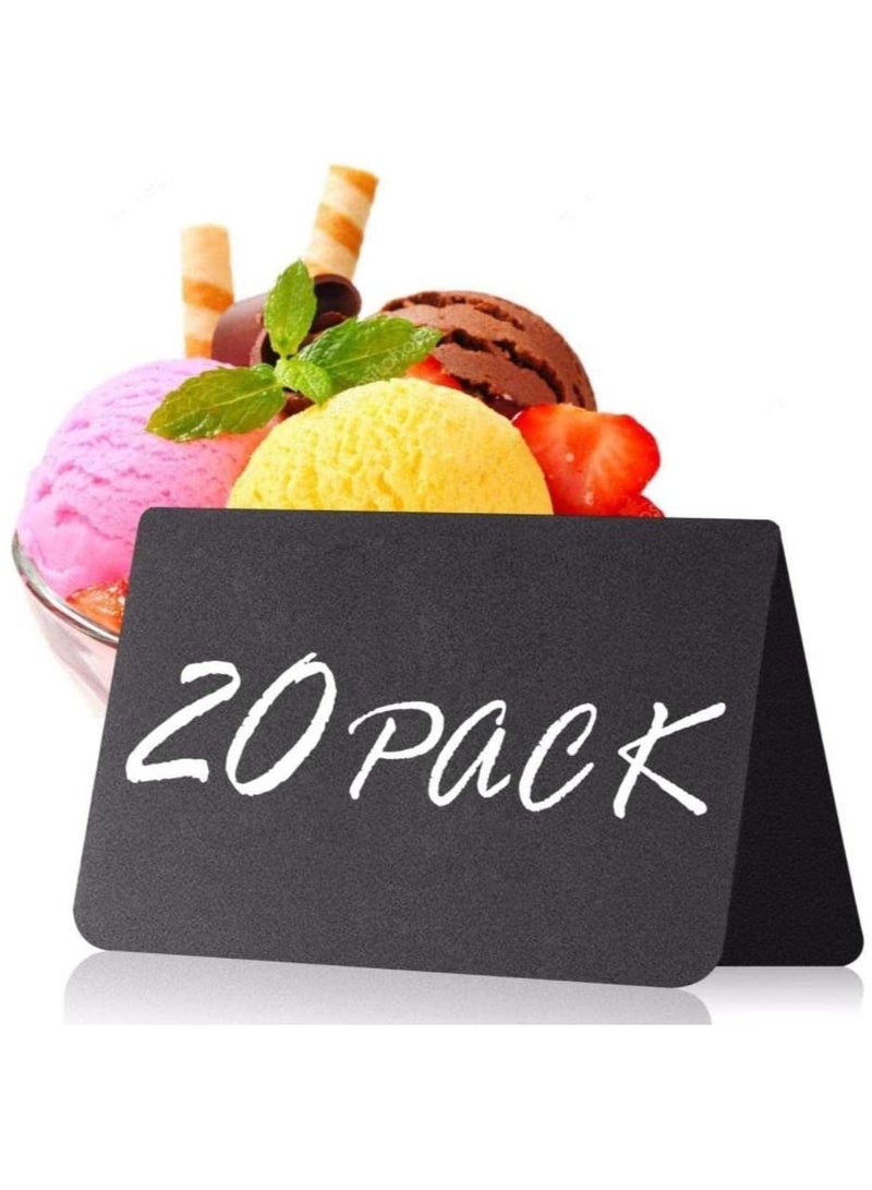 20 Pack Mini Chalkboard Table Tent Signs 10x7 cm for Food - Buffet - Party - Wedding - Chalkboard Labels for Food - Chalk Food Stand Labels - Image 1