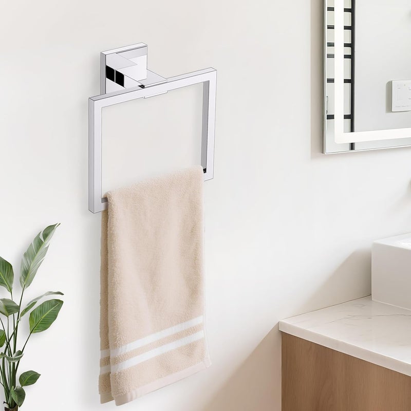 TURS 10-Piece Bathroom Hardware Accessories Set Chrome Towel Bar Holder Set SUS304 Stainless Steel Towel Racks for Bathroom Wall Mounted, 23.6-Inch - Image 4