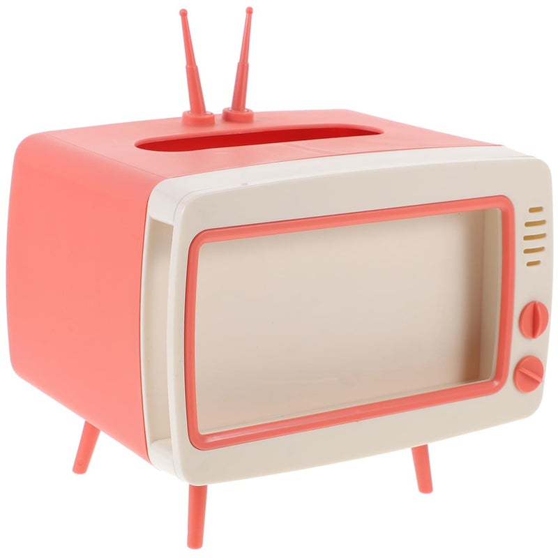 Cartoon Tissue Box Holder Tv Shape Decor For Living Room Pink - Image 2