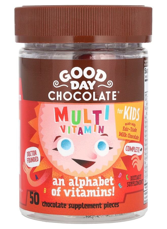 GOOD DAY CHOCOLATE - Multivitamin for Kids Milk Chocolate 50 Pieces - Image 1