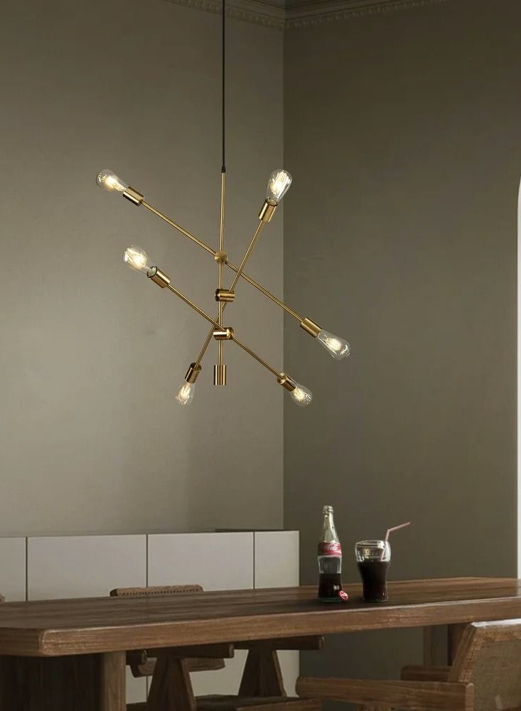 Cluc Sputnik Chandelier - 6 bulb - Gold - Image 1