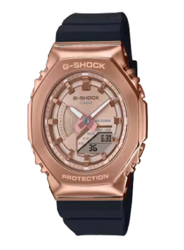 كاسيو جي شوك GM-S2100PG-1A4DR: ذهبي وردي CasiOak