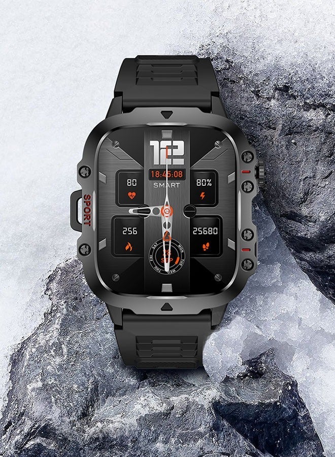 JOYFOCUS QX11 Full Screen Touch Smartwatch With Bluetooth Call, 1.96 "Display, Suitable For Android 4.4 And Ios 9.0 And Above, Apple 5s And Above (Black) - Image 2