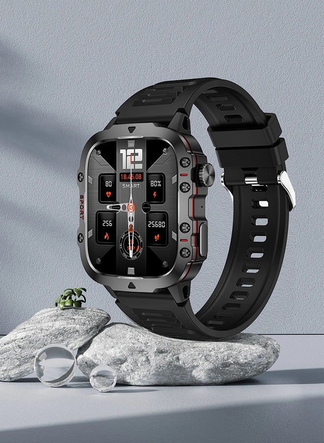 JOYFOCUS QX11 Full Screen Touch Smartwatch With Bluetooth Call, 1.96 "Display, Suitable For Android 4.4 And Ios 9.0 And Above, Apple 5s And Above (Black) - Image 3