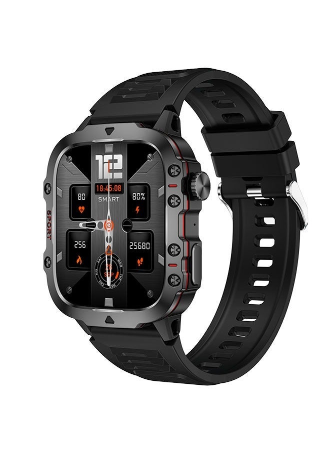 JOYFOCUS QX11 Full Screen Touch Smartwatch With Bluetooth Call, 1.96 "Display, Suitable For Android 4.4 And Ios 9.0 And Above, Apple 5s And Above (Black) - Image 1