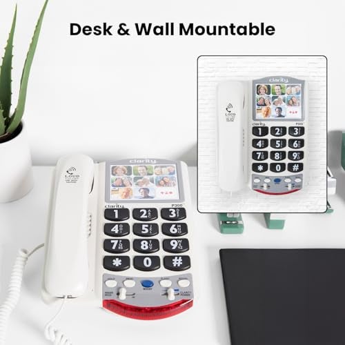 Clarity P300 Landline Phone with Sound Amplification, Hearing Impaired Phones, Adjustable Ringer Pitch and Volume Control, Corded Phone Design - Image 4