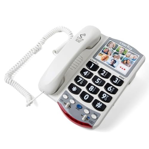 Clarity P300 Landline Phone with Sound Amplification, Hearing Impaired Phones, Adjustable Ringer Pitch and Volume Control, Corded Phone Design - Image 1