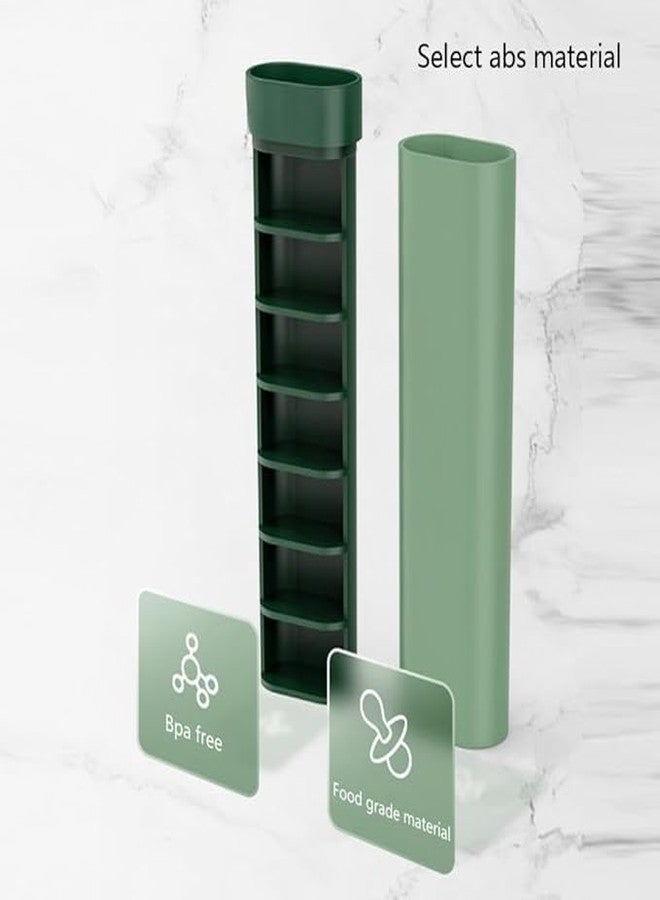 VALUEVIBES Travel Pill Box, Tablet Organiser Portable Pill Organisers, 7 Days 2 Times a Day, Small Medicine Organiser with Chains, Long Pill Dispenser 1 Times a Day for Travel (Green) - Image 5