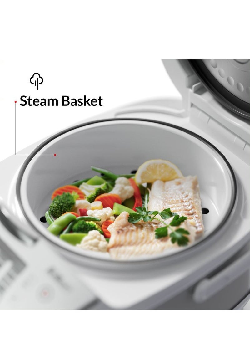 Feller - Feller Germany, 904W 11-in-1 Rice Cooker, Multi Cooker, 5L Dupont Non-Stick Detachable Pot, 5 Crispy Rice Presets+Fluffy Rice, LED Display, Steamer, RC99, (White) - Image 1