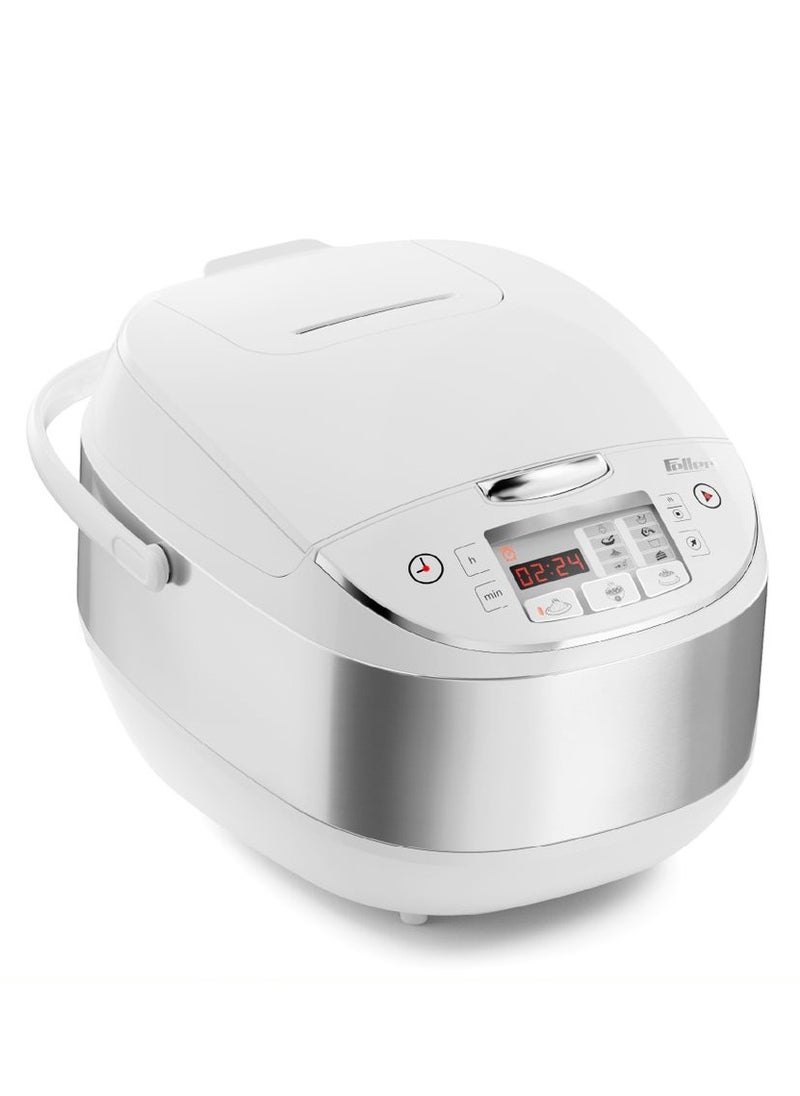 Feller - Feller Germany, 904W 11-in-1 Rice Cooker, Multi Cooker, 5L Dupont Non-Stick Detachable Pot, 5 Crispy Rice Presets+Fluffy Rice, LED Display, Steamer, RC99, (White) - Image 1