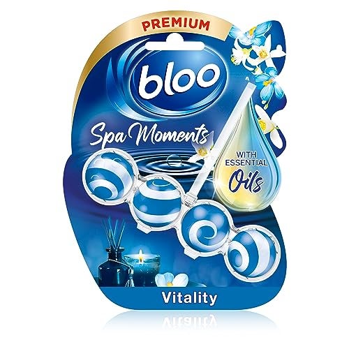 Bloo Spa Moments Vitality Toilet Rim Block, Premium Toilet Cleaner with Essential Oils, Toilet bowl freshener with Relaxing and Long-Lasting Scent – 1 x Toilet Block. - Image 1