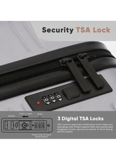 آه آه مجموعة حقائب سفر مكونة من 3 قطع مصنوعة من مادة ABS وحقيبة سفر صلبة مع عجلات وقفل TSA وحقيبة سفر قابلة للتوسيع 20/24/28 بوصة(فضي)  - Image 5