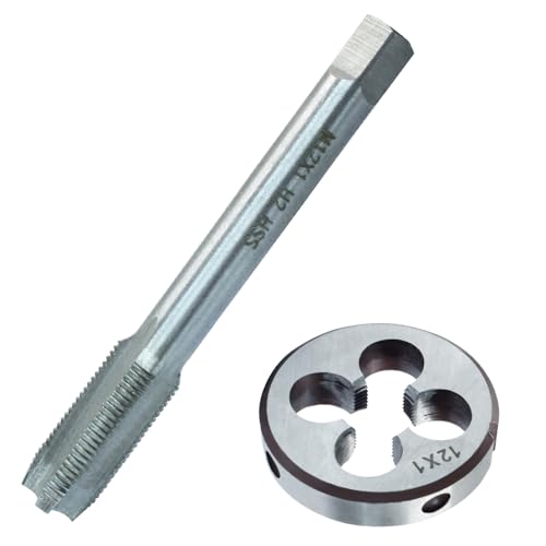 HARSKIYER M12 x 1 Metric Tap and Die Set HSS Machine Thread Tap Die Set M12 x 1mm Right Hand Thread Tapping Tool - Image 3