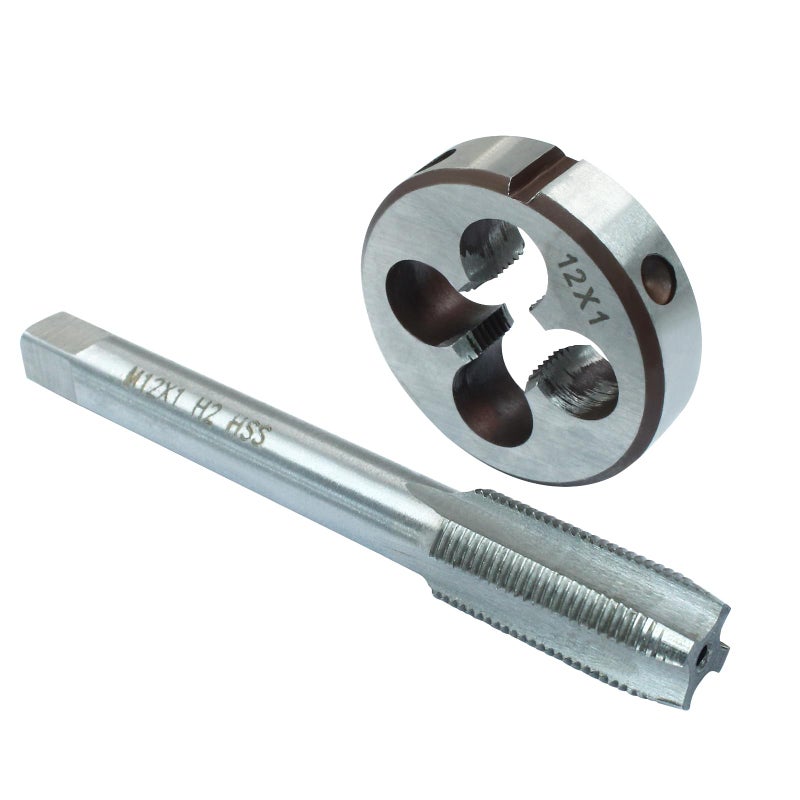 HARSKIYER M12 x 1 Metric Tap and Die Set HSS Machine Thread Tap Die Set M12 x 1mm Right Hand Thread Tapping Tool - Image 2
