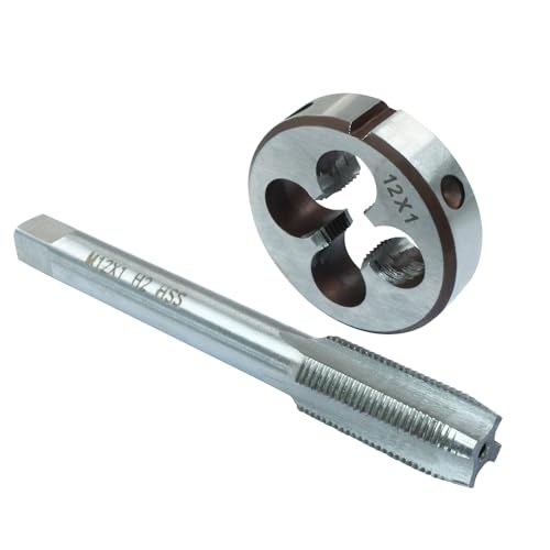 HARSKIYER M12 x 1 Metric Tap and Die Set HSS Machine Thread Tap Die Set M12 x 1mm Right Hand Thread Tapping Tool - Image 1