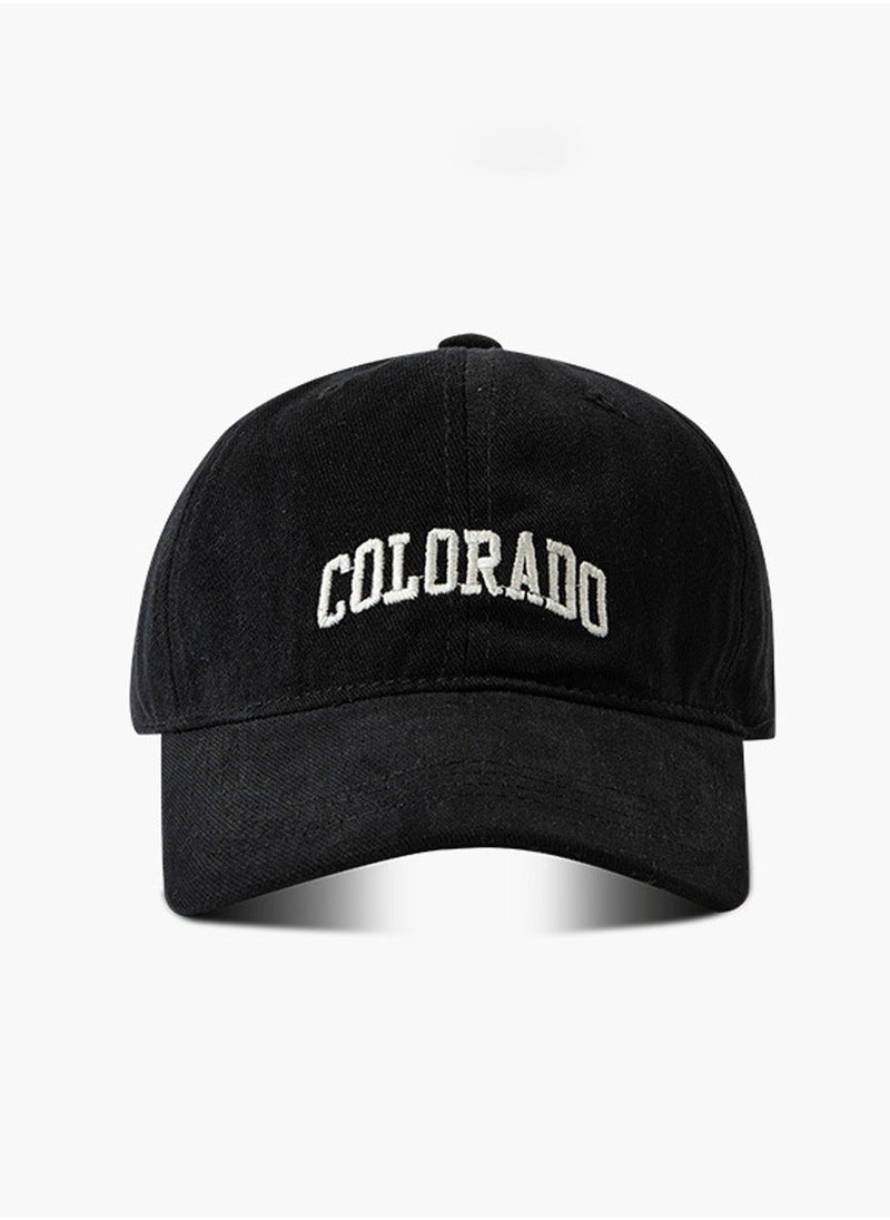 NIBEMINENT Women Men Korean Version Versatile Breathable Baseball Cap Spring Autumn Smile Design Adjustable Sun Protection Peaked Suitable for Daily Outdoor Sports Black  - Image 1