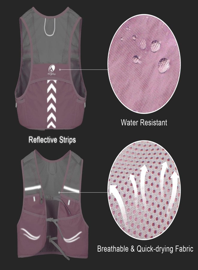 Outplea Elastic Running Vest with 2pcs Water Bottles, Ultralight Hydration Vest with Phone Holder, Fast-drying Mesh Hydration Backpack for Trail Racing Marathon Cycling, Pink - Image 5