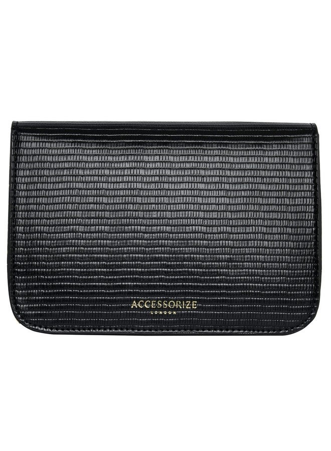 Accessorize London Women's Faux Leather Black Eddie Croc Sling Bag |Trendy Stylish Crossbody Bags For Daily Use | Messenger Bag - Image 3