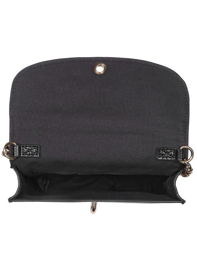 Accessorize London Women's Faux Leather Black Eddie Croc Sling Bag |Trendy Stylish Crossbody Bags For Daily Use | Messenger Bag - Image 4