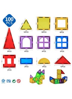 Magblock Magnet Toys Kids Magnetic Building Tiles 100 Pcs 3D Magnetic Blocks Preschool Building Sets Educational Toys For Toddlers Boys And Girls.  - Image 3