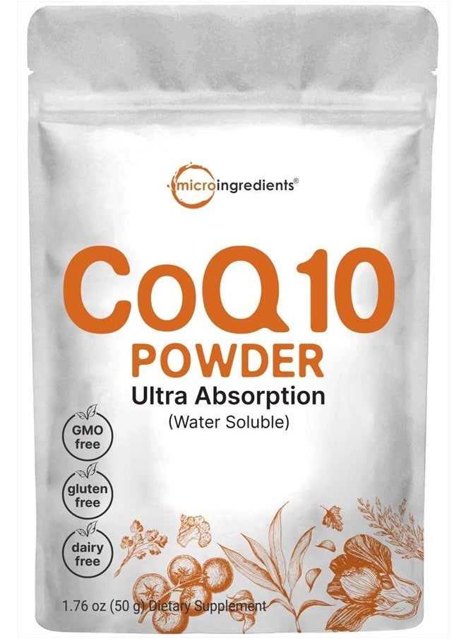 Micro Ingredients - CoQ-10 Powder Ultra Absorption (Water Soluble) 1.76 oz - Image 1