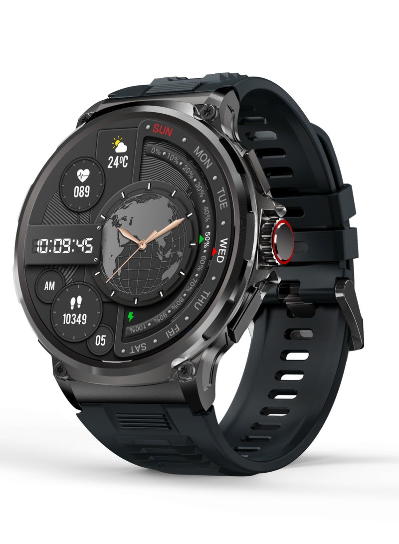 1.85" Ultra HD Smartwatch for Men & Women,IP68 Waterproof,100+ Sports Modes, Heart Rate & Sleep Monitor, Lightweight Comfort Smartwatch with Black Mesh Belt and Original Strap - Image 1