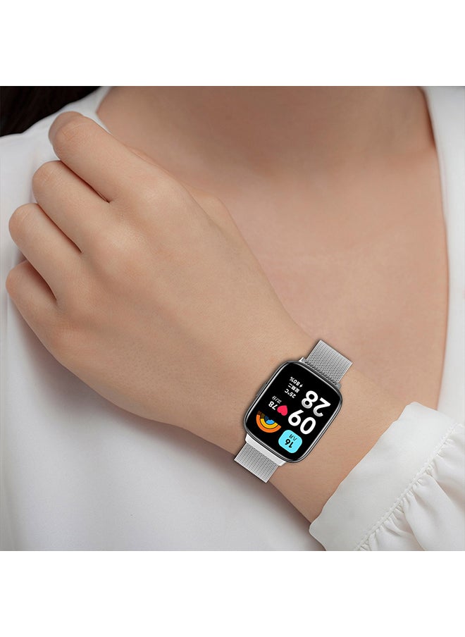 O Ozone - Milanese Loop Band For Redmi Watch 3 Active/Redmi Watch 3 Lite, Magnetic Stainless Steel Mesh Adjustable Replacement Band Men Women - Black - Image 1