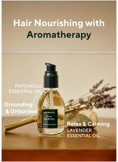 AROMATICA Ritual Lavender & Patchouli Hair Oil 50ml / 1.6 fl. oz - Nourishing Silicone-Free Hair Oil for Dry Curly Hair with Lavender Fragrance  - Image 3