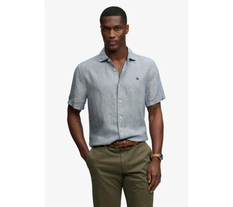 سوبر دراي Riviera Short Sleeve Linen Shirt
